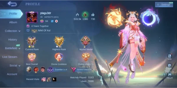 Mobile Legends high rank Mythic account profile for sale buygamez